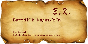 Barták Kajetán névjegykártya